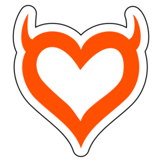 Heart With Horns Sticker (Orange)